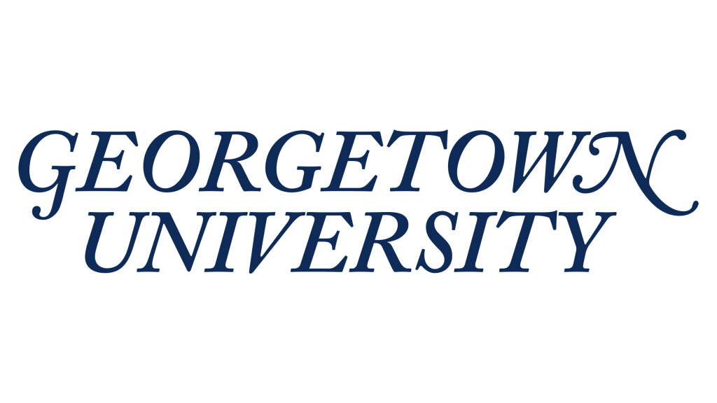 Georgetown University logo in blue writing