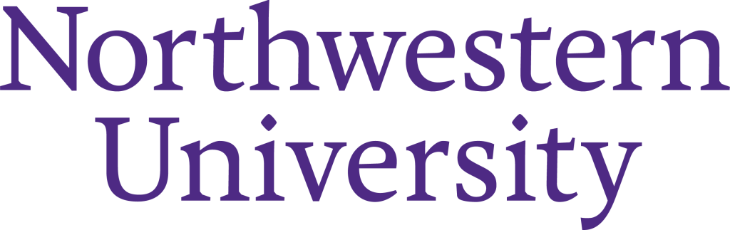 Northwestern University logo with words in purple